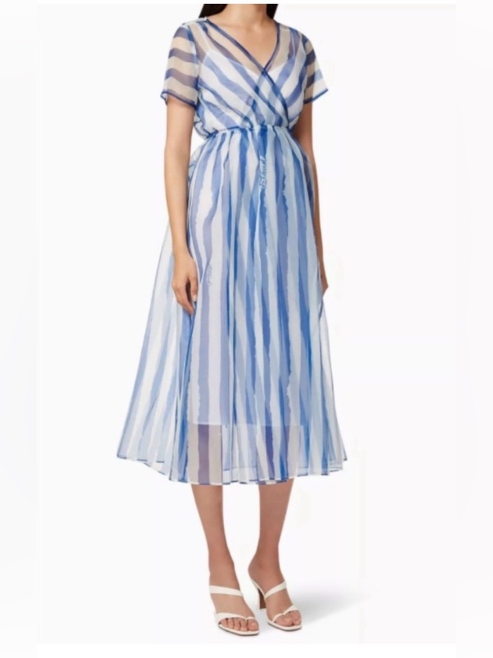 STAUD blue filippa dress